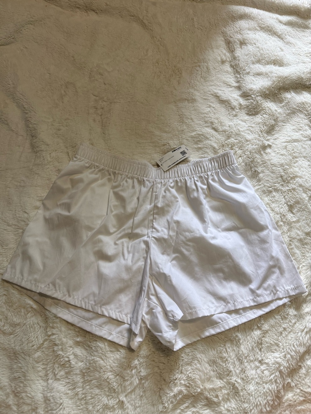 NWT Los Angeles Apparel White Elastic-Waist Men’s Poplin Boxer